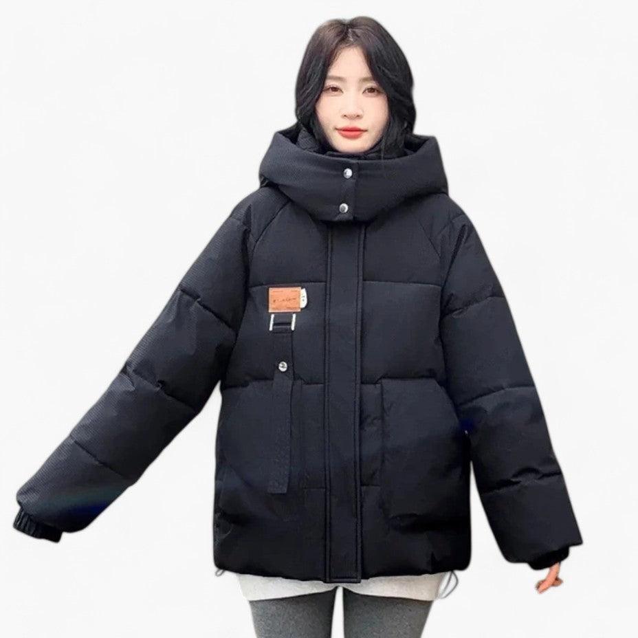 Padded Hooded Parka – Women's Warm Winter Coat with Fur Trim