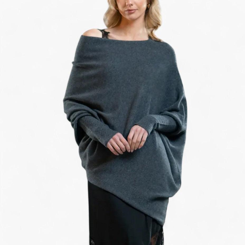 Oversized Off Shoulder Jumper for Women - Chunky Knit Style