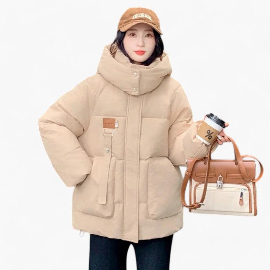 Padded Hooded Parka – Women's Warm Winter Coat with Fur Trim