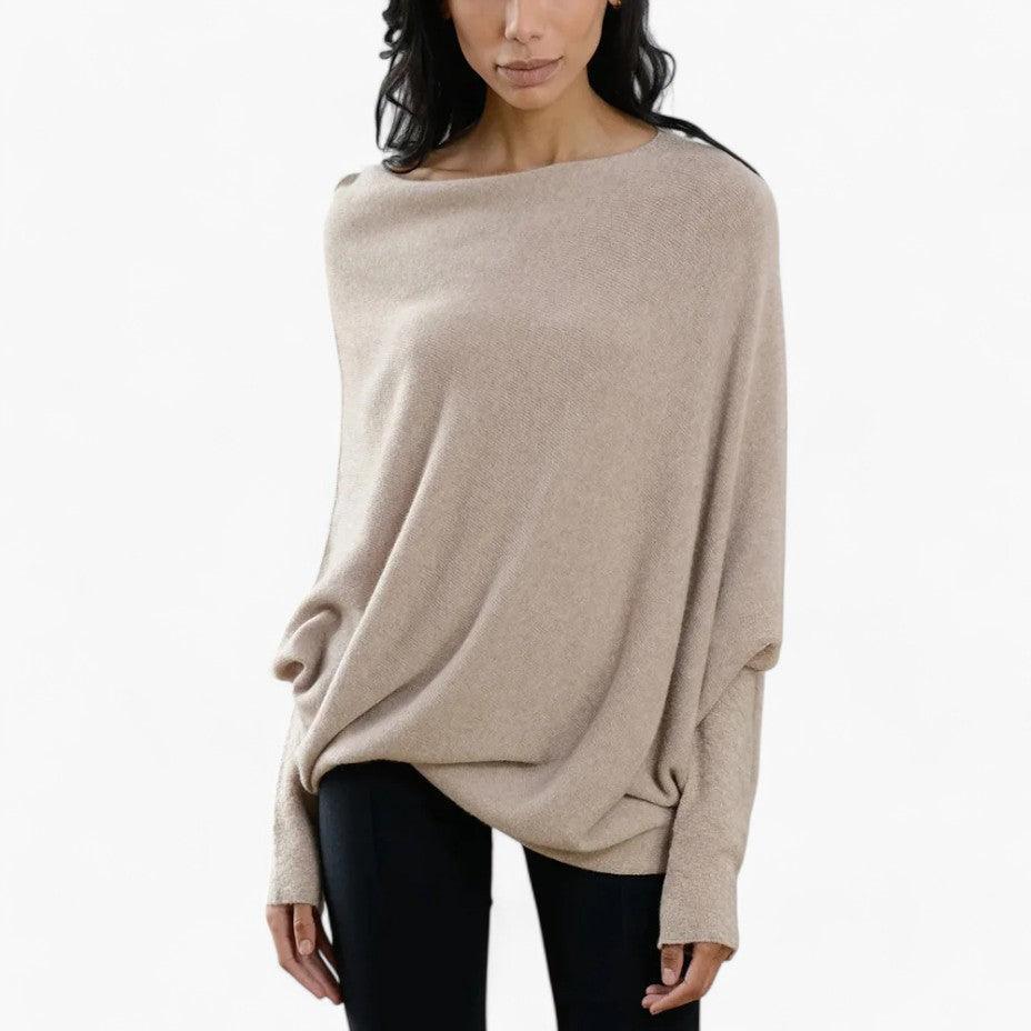 Oversized Off Shoulder Jumper for Women - Chunky Knit Style
