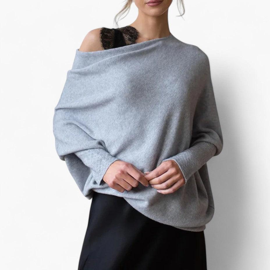 Oversized Off Shoulder Jumper for Women - Chunky Knit Style
