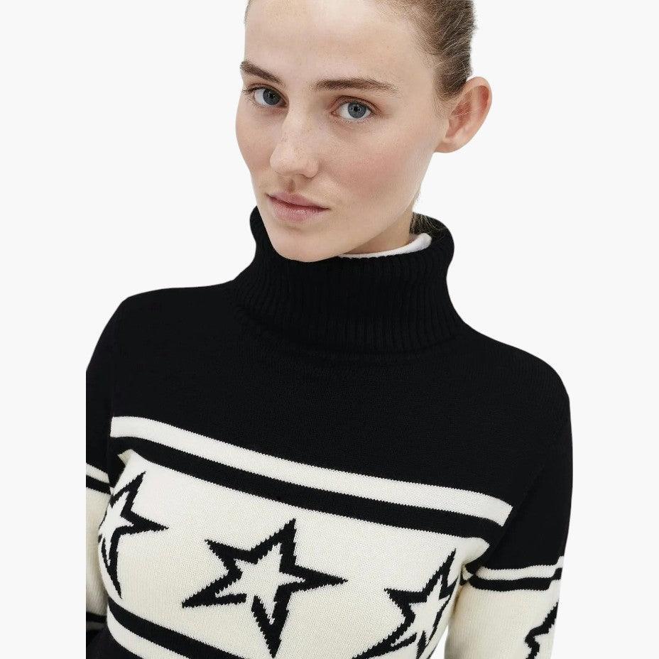 Star Knit Turtleneck Jumper - Cosy Oversized for Women