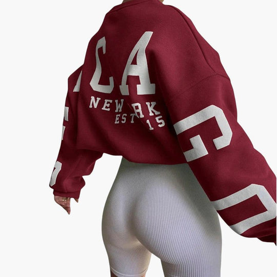 Trendy Graphic Oversized Pullover for Women - Casual Fit