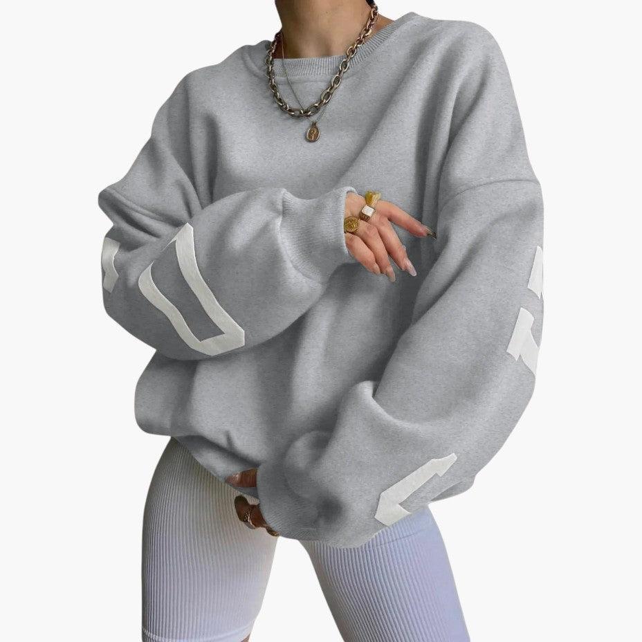 Trendy Graphic Oversized Pullover for Women - Casual Fit