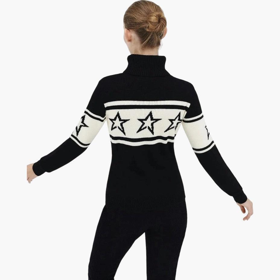 Star Knit Turtleneck Jumper - Cosy Oversized for Women