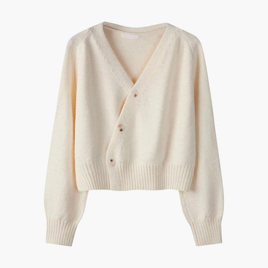 Classic Knit Women's Button Cardigan – V-Neck, Relaxed Fit