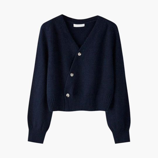 Classic Knit Women's Button Cardigan – V-Neck, Relaxed Fit