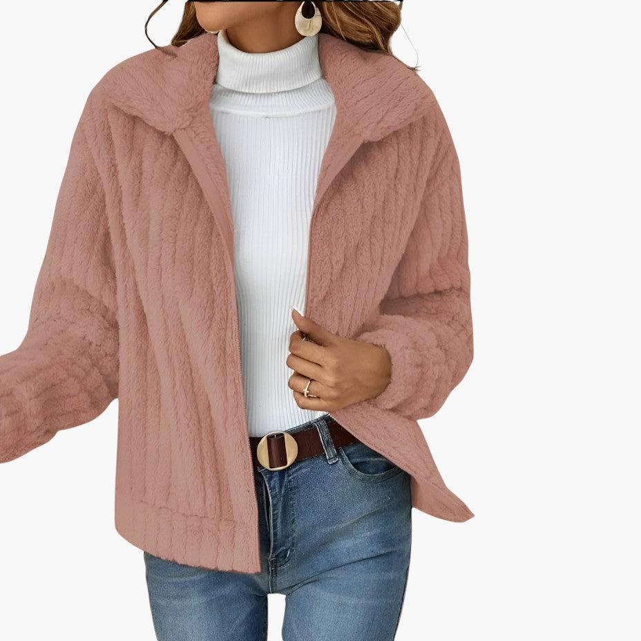 Longline Fleece Cardigan for Women - Soft Open Front Style