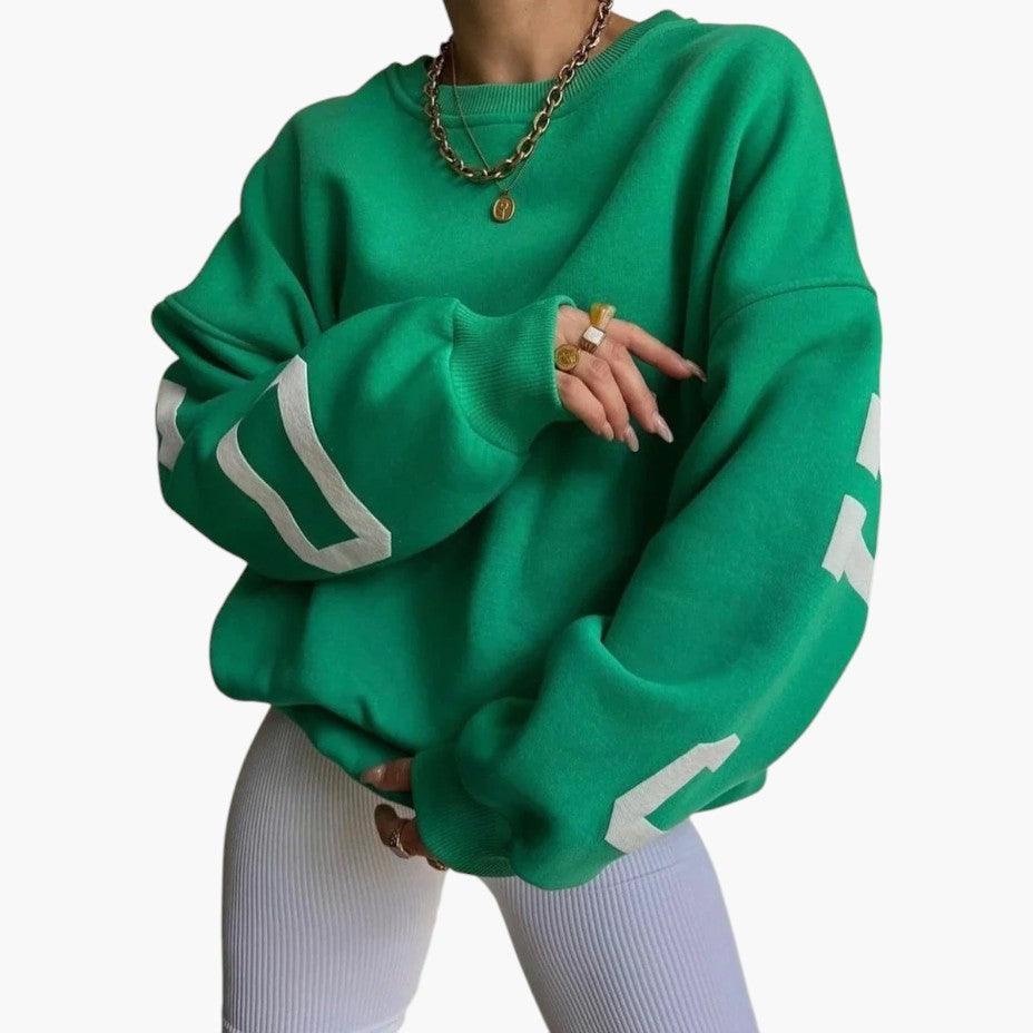Trendy Graphic Oversized Pullover for Women - Casual Fit