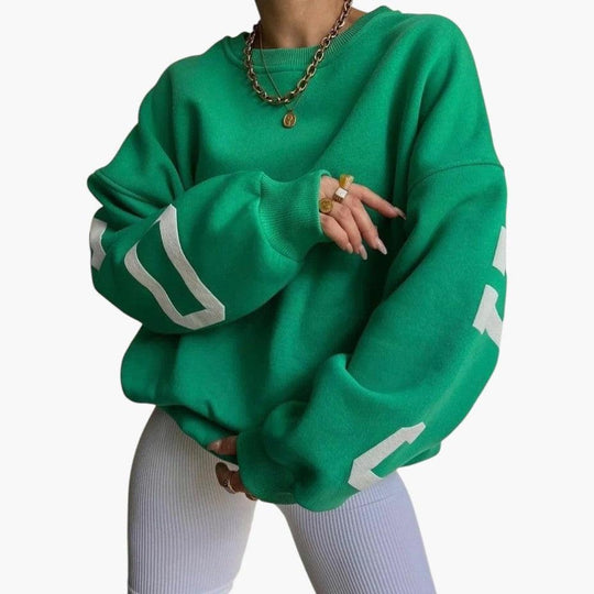 Trendy Graphic Oversized Pullover for Women - Casual Fit