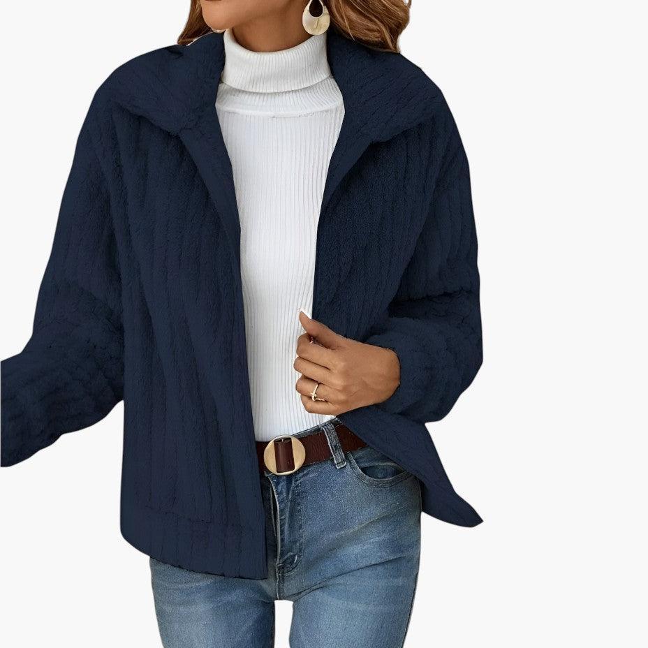 Longline Fleece Cardigan for Women - Soft Open Front Style