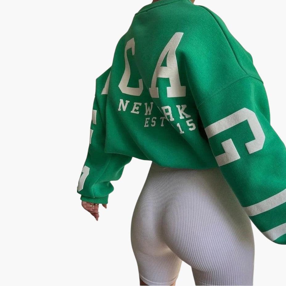 Trendy Graphic Oversized Pullover for Women - Casual Fit