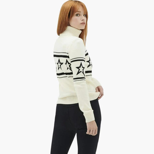 Star Knit Turtleneck Jumper - Cosy Oversized for Women