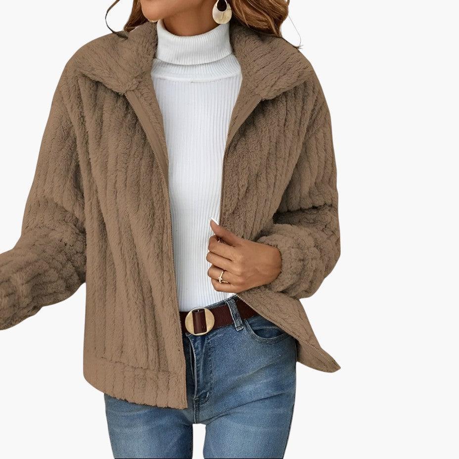 Longline Fleece Cardigan for Women - Soft Open Front Style