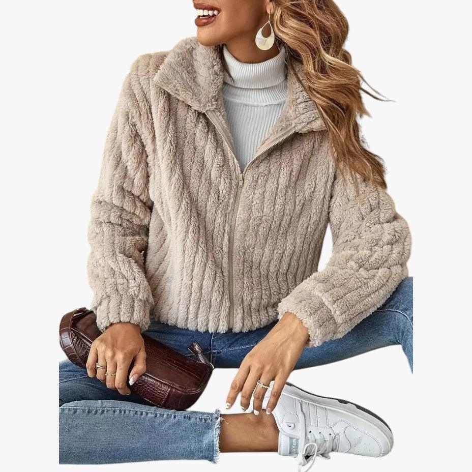 Longline Fleece Cardigan for Women - Soft Open Front Style