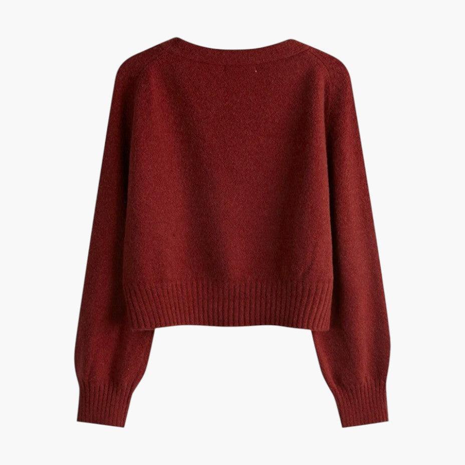Classic Knit Women's Button Cardigan – V-Neck, Relaxed Fit