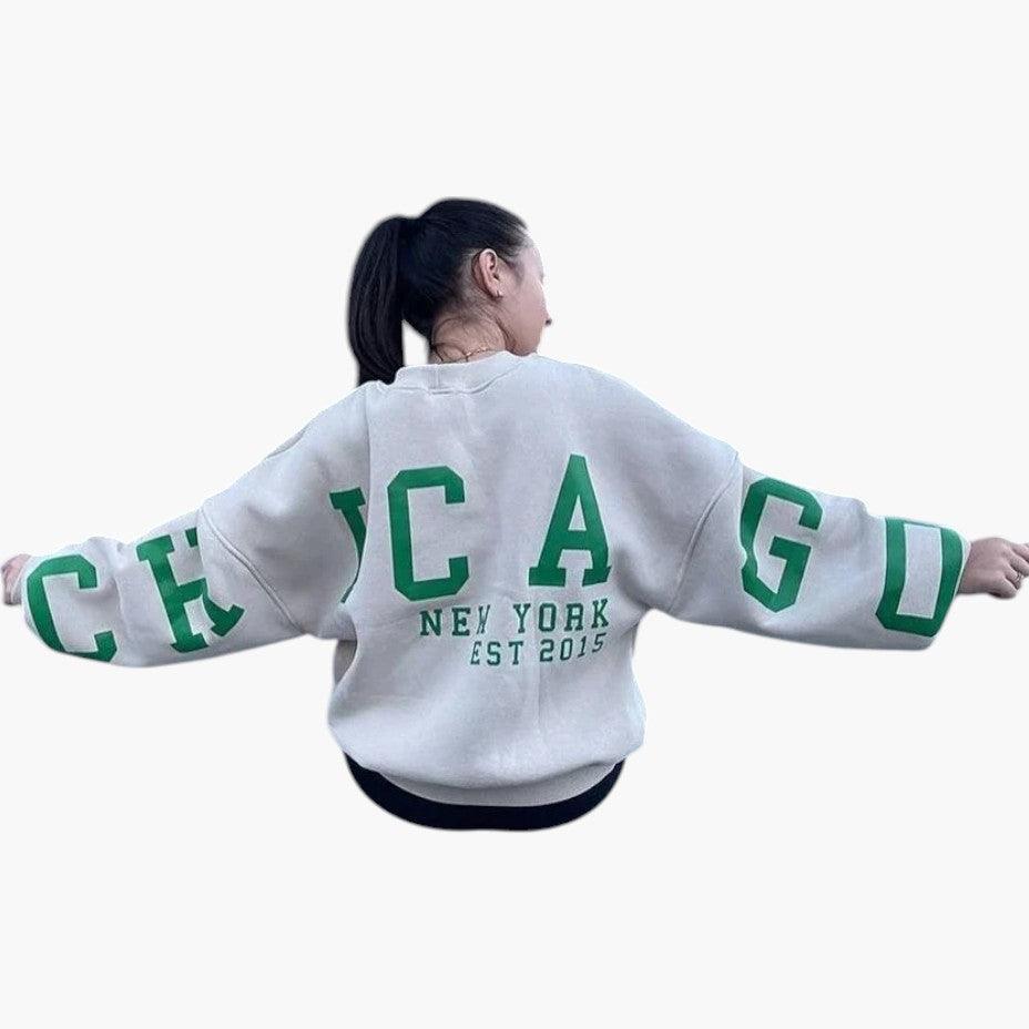 Trendy Graphic Oversized Pullover for Women - Casual Fit