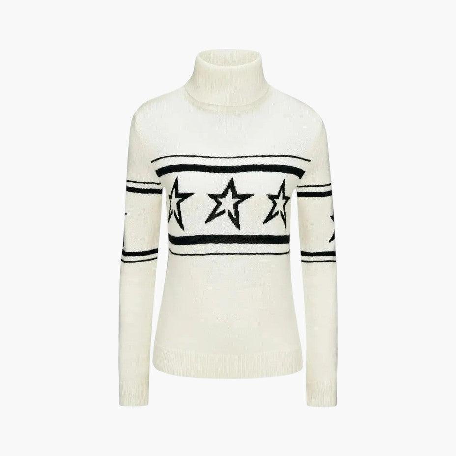 Star Knit Turtleneck Jumper - Cosy Oversized for Women