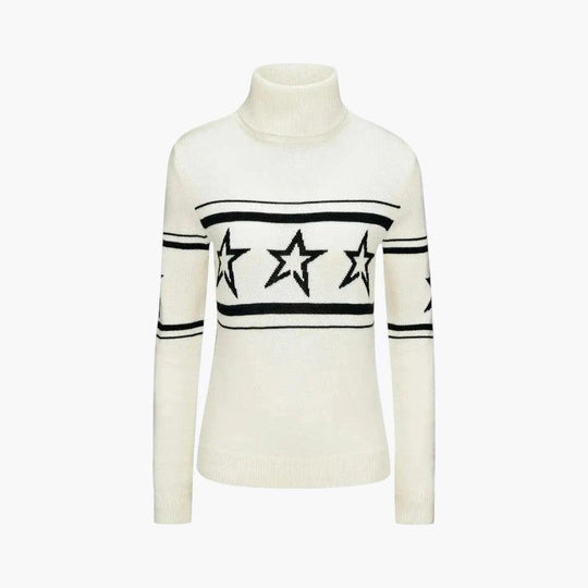 Star Knit Turtleneck Jumper - Cosy Oversized for Women