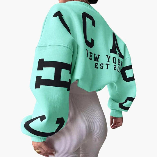 Trendy Graphic Oversized Pullover for Women - Casual Fit