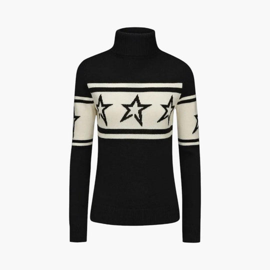 Star Knit Turtleneck Jumper - Cosy Oversized for Women