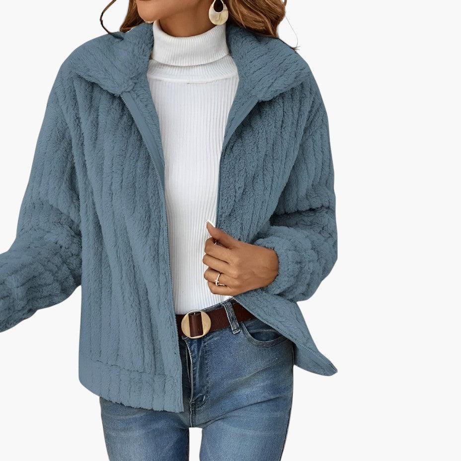Longline Fleece Cardigan for Women - Soft Open Front Style