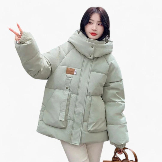 Padded Hooded Parka – Women's Warm Winter Coat with Fur Trim
